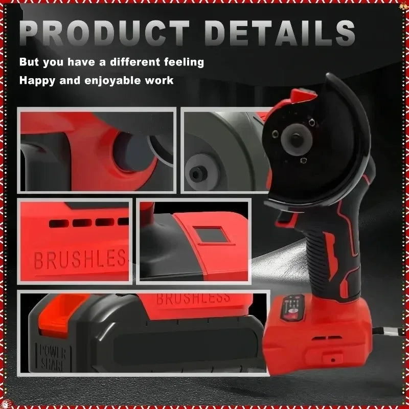 Power Tools Angle Grinder 3Inch Mini Cordless Grinding Polishing Machine Electric Diamond Cutting Grinder Fit Milwaukee Battery