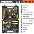 Tools Set General House Hold Hand Tool Kit with Plastic Toolbox Storage Case Used To Car Repair and Home Repair
