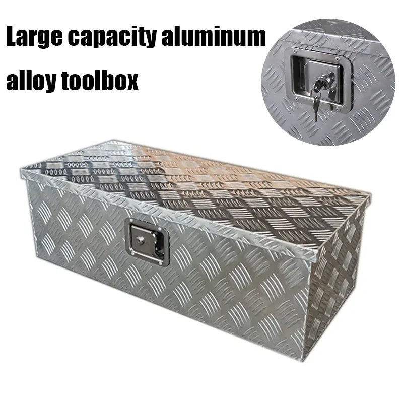 Heavy Duty Aluminum Truck Bed Tool Box Plate Tool Box with Side Handle and Lock Keys Storage Tool Box for PickupTruck Bed