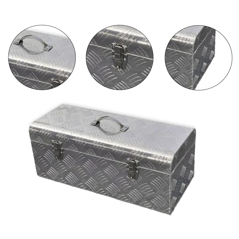 Heavy Duty Aluminum Truck Bed Tool Box Plate Tool Box with Side Handle and Lock Keys Storage Tool Box for PickupTruck Bed