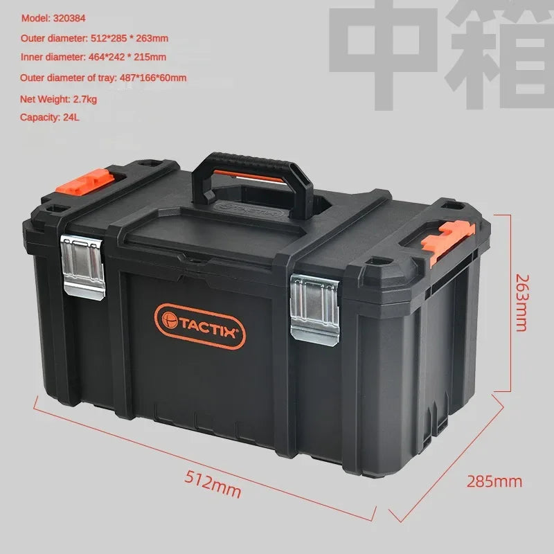 Professional Storage Tool Box Large Hard Case Robust Full Tool Case Parts Organizer Box with Lock Complete Toolbox for Mechanic