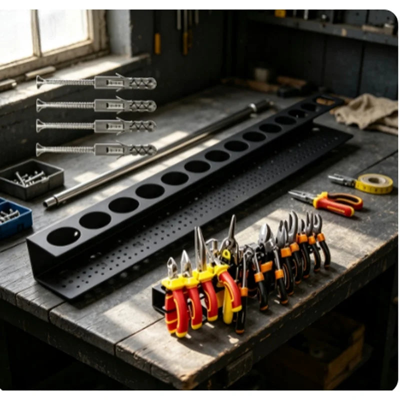 Wall Mounted Heavy Duty Hardware Storage Rack, Screwdriver Pliers Screw Tool Organizer Storage Box for Garage Workshop