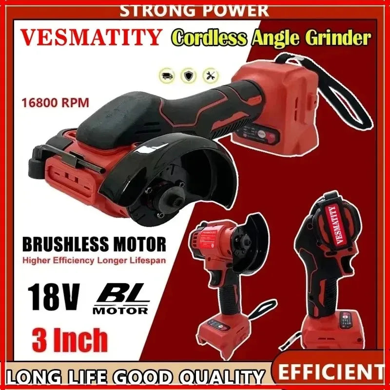 Power Tools Angle Grinder 3Inch Mini Cordless Grinding Polishing Machine Electric Diamond Cutting Grinder Fit Milwaukee Battery