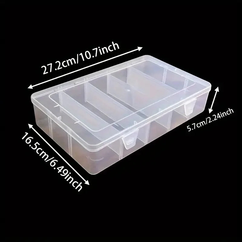 Hardware Tool Storage Box, 5-Compartment Transparent Tool Organizer Box, Screw and Accessory Sorting Box, Household Screw and Wr