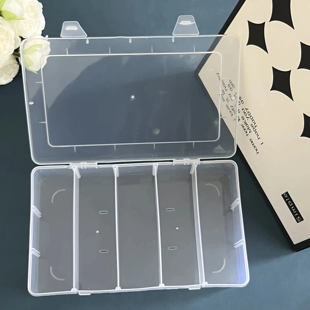 Hardware Tool Storage Box, 5-Compartment Transparent Tool Organizer Box, Screw and Accessory Sorting Box, Household Screw and Wr