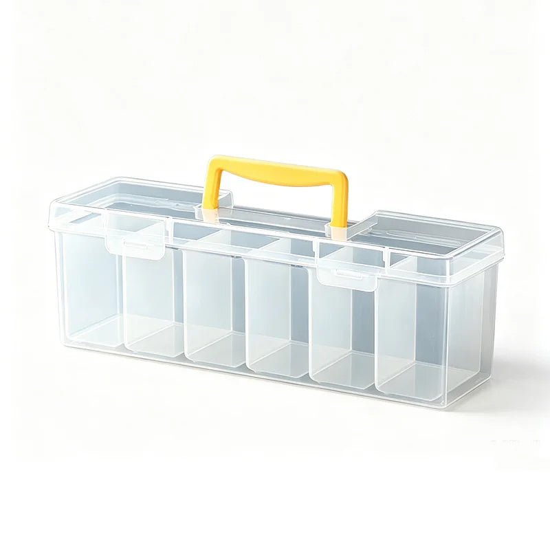 7-Piece Multifunctional Tool Box, Transparent Portable Hardware Tool Box with Handle, Wrench and Screw Parts Organizer, Suitable for Hardware and Also Suitable for Storing Various Jewelry Items