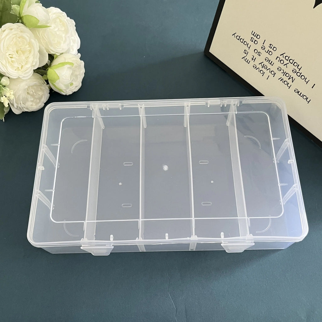 Hardware Tool Storage Box, 5-Compartment Transparent Tool Organizer Box, Screw and Accessory Sorting Box, Household Screw and Wr