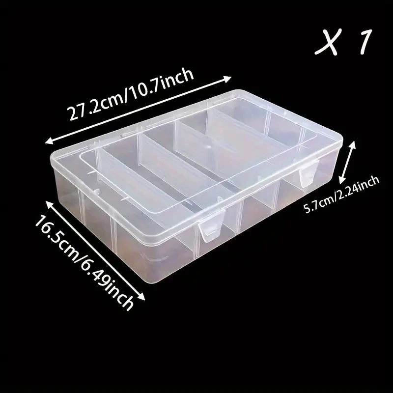 Hardware Tool Storage Box, 5-Compartment Transparent Tool Organizer Box, Screw and Accessory Sorting Box, Household Screw and Wr