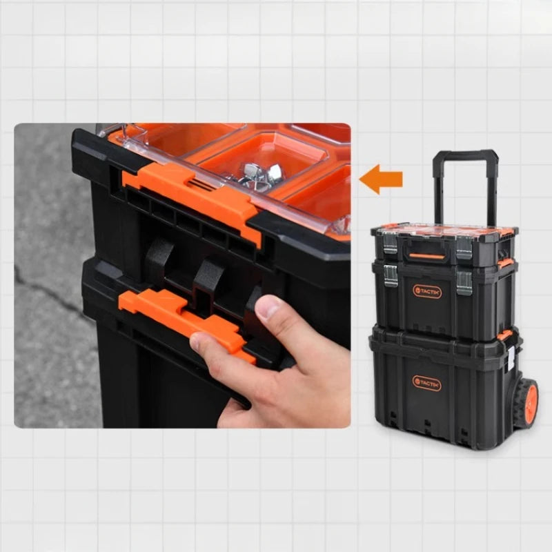 Professional Storage Tool Box Large Hard Case Robust Full Tool Case Parts Organizer Box with Lock Complete Toolbox for Mechanic